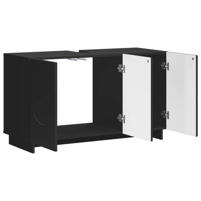Badkamerkast Zwart 101 x 41 x 58 cm Bewerkt hout