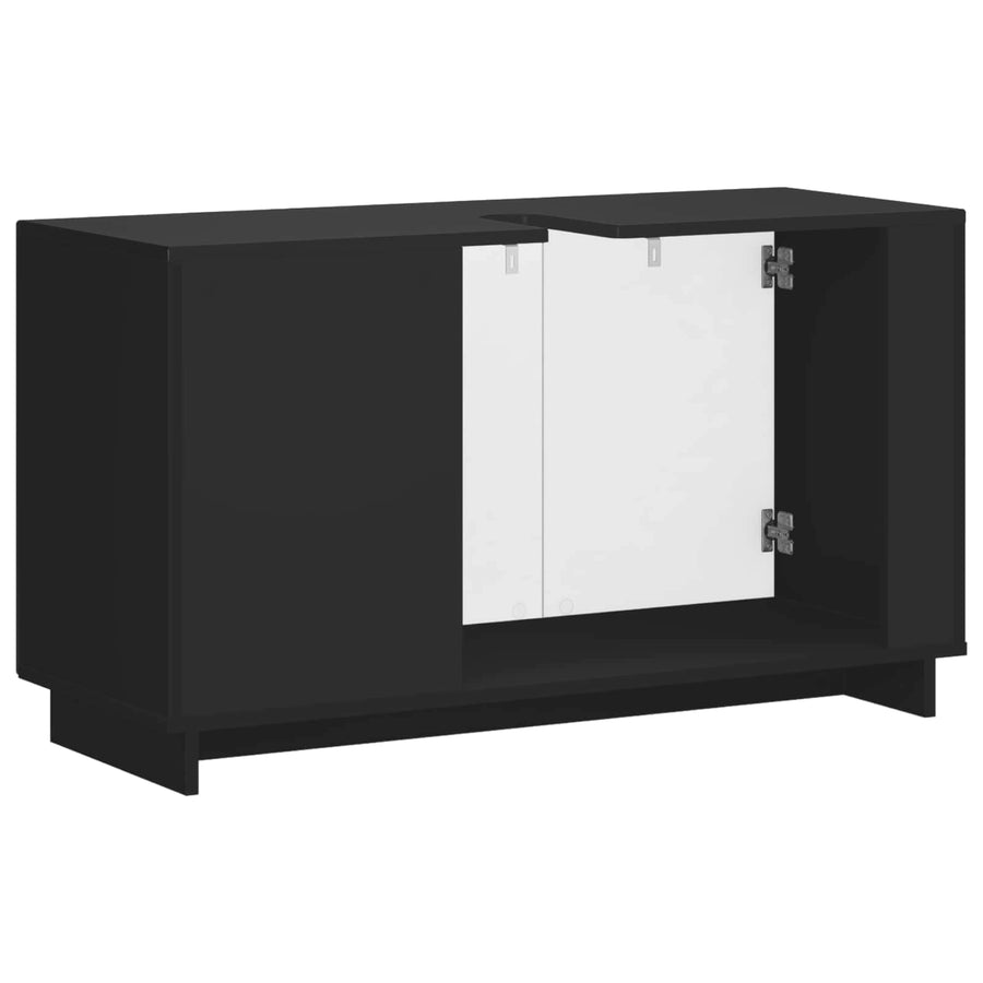 Badkamerkast Zwart 101 x 41 x 58 cm Bewerkt hout