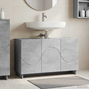 Badkamerkast 101x41x58 cm betongrijs bewerkt hout