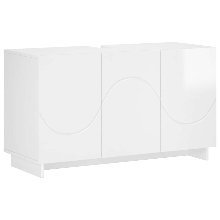 Badkamerkast Hoogglans Wit 101 x 41 x 58 cm Bewerkt hout