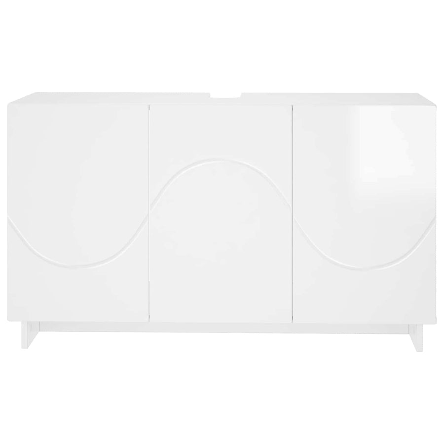 Badkamerkast Hoogglans Wit 101 x 41 x 58 cm Bewerkt hout