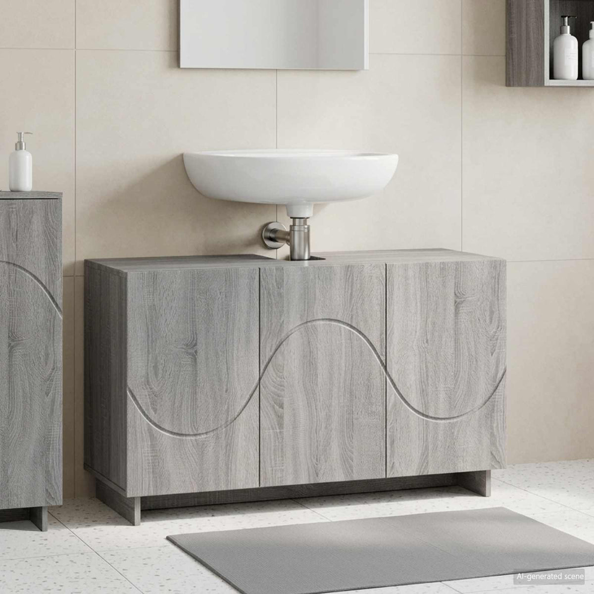 Badkamerkast Grijs Sonoma 101 x 41 x 58 cm Bewerkt hout