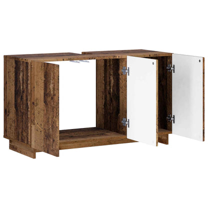 Badkamerkast Oud hout 101 x 41 x 58 cm Bewerkt hout