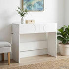 Consoletafel wit 96,5x38x75 cm bewerkt hout muurbevestiging