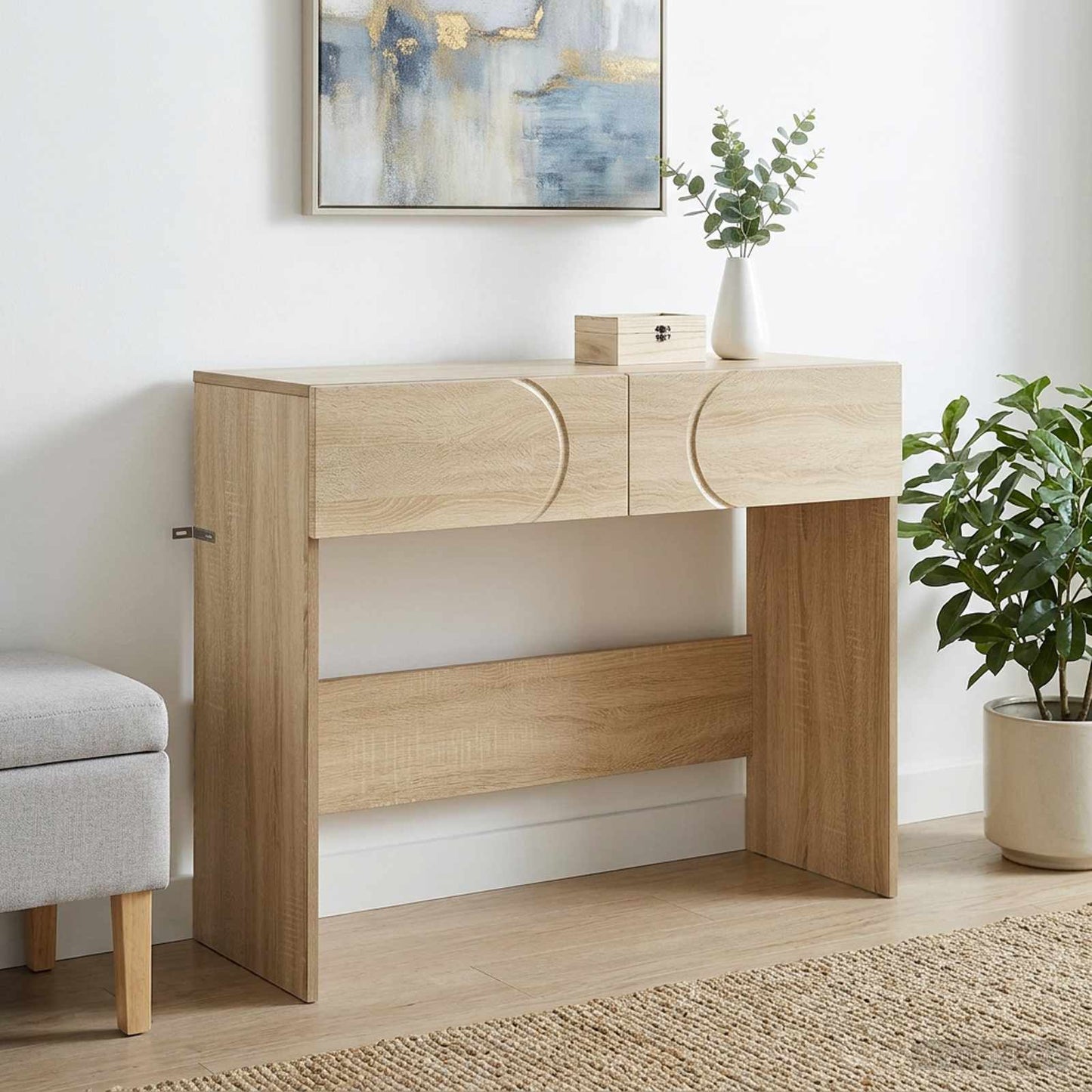 Consoletafel Sonoma Eiken 96,5 x 38 x 75 cm Bewerkt hout