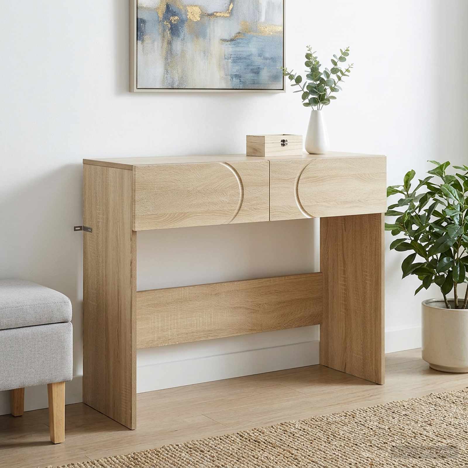 Consoletafel Sonoma Eiken 96,5 x 38 x 75 cm Bewerkt hout