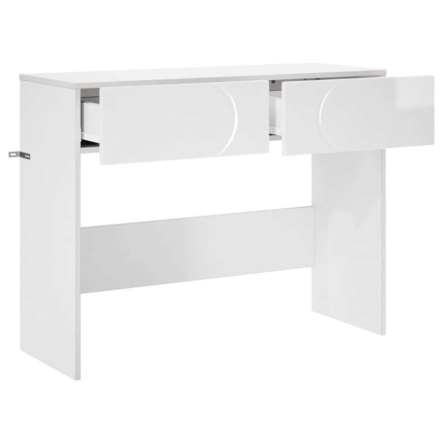 Consoletafel Hoogglans Wit 96,5 x 38 x 75 cm Bewerkt hout