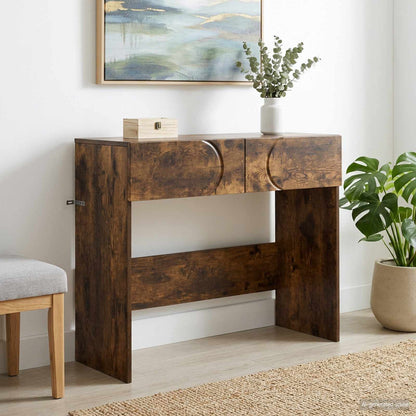 Consoletafel Gerookt eiken 96,5 x 38 x 75 cm Bewerkt hout