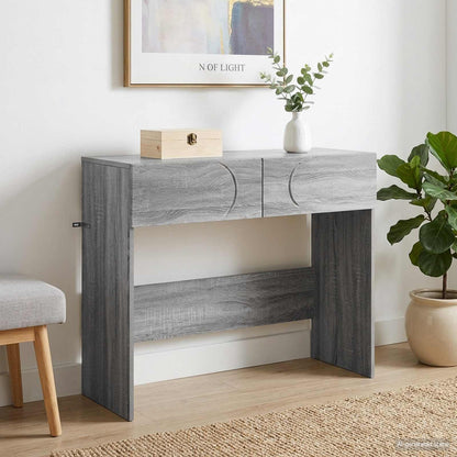 Consoletafel Grijs Sonoma 96,5 x 38 x 75 cm Bewerkt hout