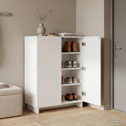 Schoenenkast 73x38x87.5 cm bewerkt hout wit