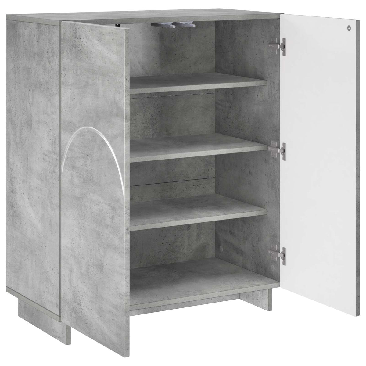 Schoenenkast 73 x 38 x 87,5 cm Bewerkt hout Betongrijs