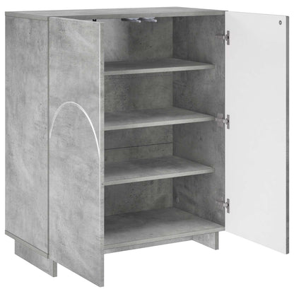 Schoenenkast 73 x 38 x 87,5 cm Bewerkt hout Betongrijs