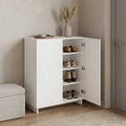 Schoenenkast 73x38x87,5 cm bewerkt hout hoogglans wit