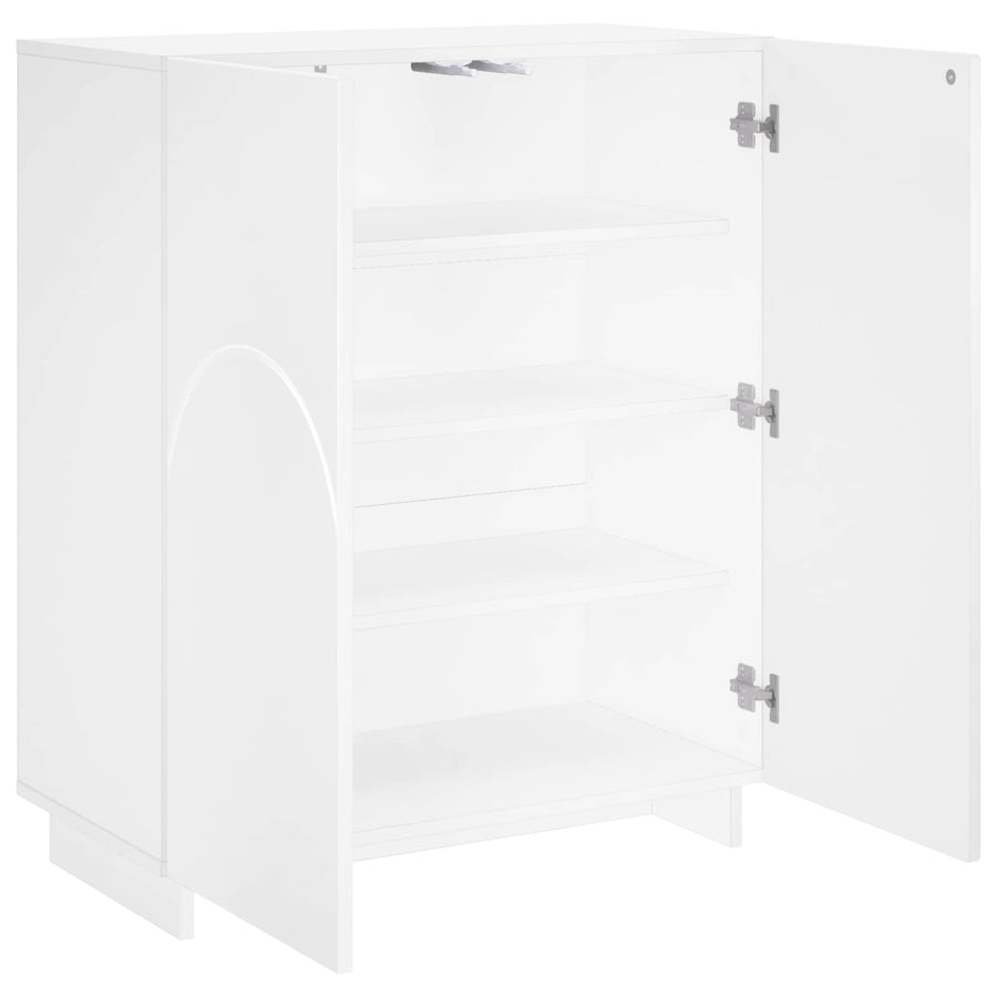 Schoenenkast 73 x 38 x 87,5 cm Bewerkt hout Hoogglans Wit