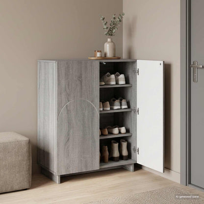 Schoenenkast 73 x 38 x 87,5 cm Bewerkt hout Grijs Sonoma