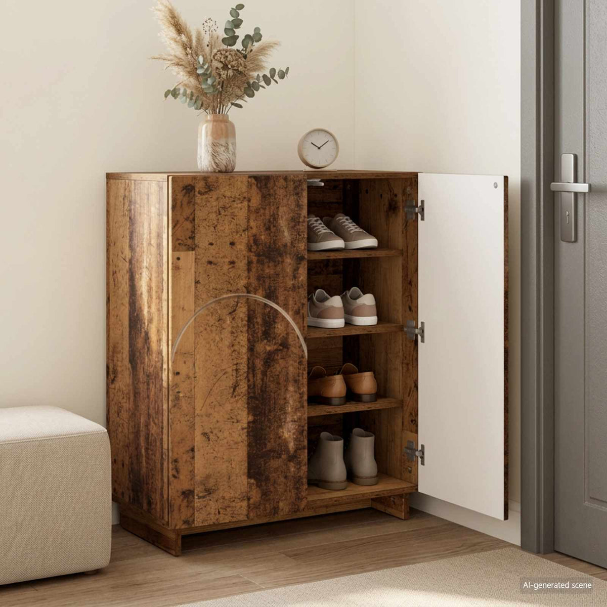 Schoenenkast 73 x 38 x 87,5 cm Bewerkt hout Oud hout