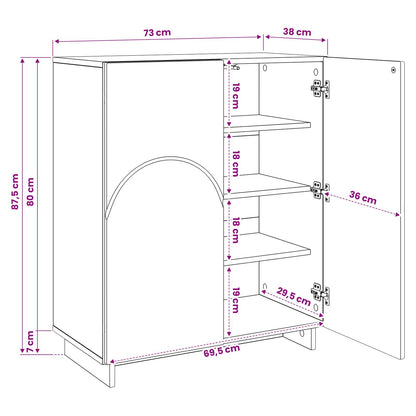 Schoenenkast 73 x 38 x 87,5 cm Bewerkt hout Oud hout