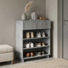 Schoenenkast 73x38x87,5 cm bewerkt hout betongrijs