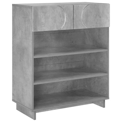 Schoenenkast 73 x 38 x 87,5 cm Bewerkt hout Betongrijs