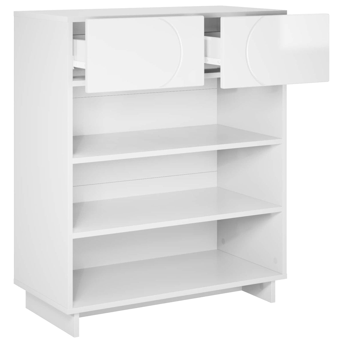 Schoenenkast 73 x 38 x 87,5 cm Bewerkt hout Hoogglans Wit
