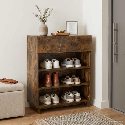 Schoenenkast 73 x 38 x 87,5 cm Bewerkt hout Gerookt eiken