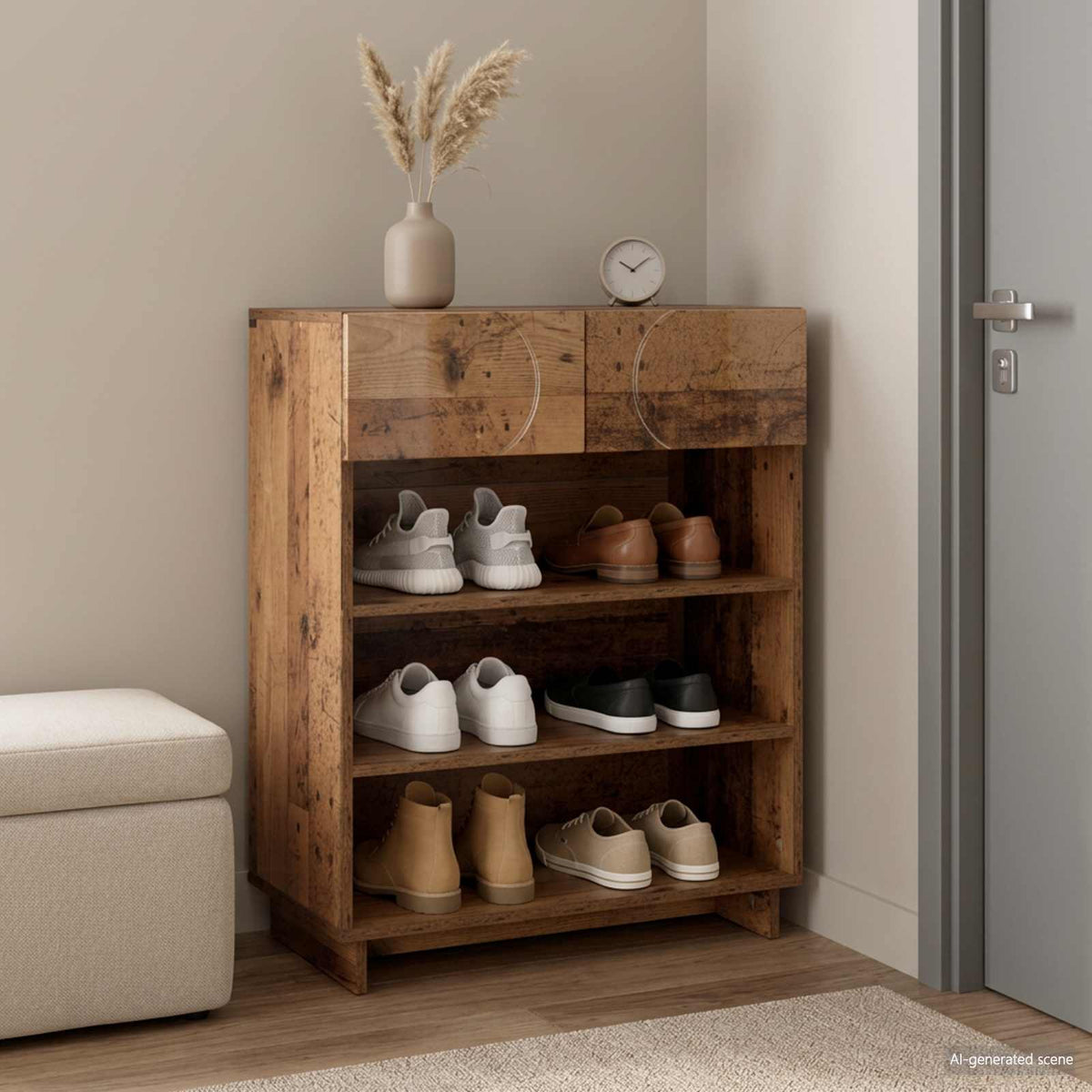 Schoenenkast 73 x 38 x 87,5 cm Bewerkt hout Oud hout