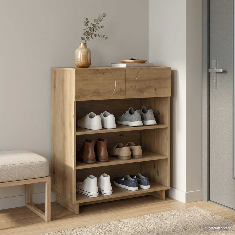 Schoenenkast 73 x 38 x 87,5 cm Bewerkt hout Artisanaal eiken