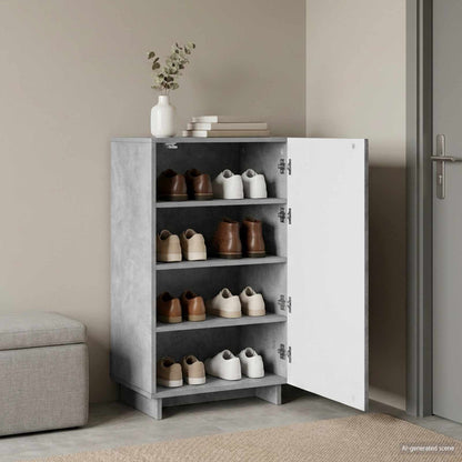 Schoenenkast 48 x 38 x 87,5 cm Bewerkt hout Betongrijs
