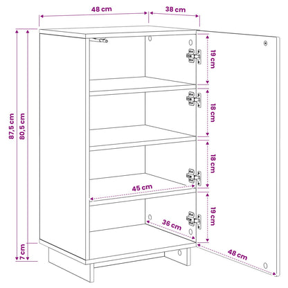 Schoenenkast 48 x 38 x 87,5 cm Bewerkt hout Artisanaal eiken