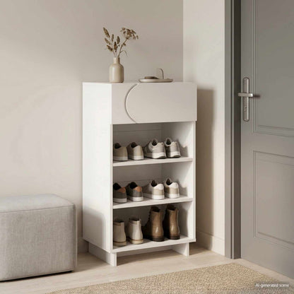 Schoenenkast 48 x 38 x 87,5 cm Bewerkt hout Wit