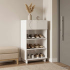 Schoenenkast 48x38x87.5 cm bewerkt hout hoogglans wit