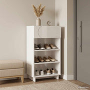 Schoenenkast 48x38x87.5 cm bewerkt hout hoogglans wit