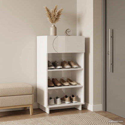 Schoenenkast 48 x 38 x 87,5 cm Bewerkt hout Hoogglans Wit
