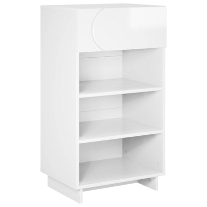 Schoenenkast 48 x 38 x 87,5 cm Bewerkt hout Hoogglans Wit