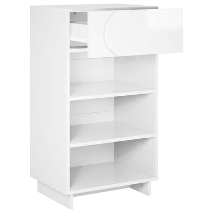 Schoenenkast 48 x 38 x 87,5 cm Bewerkt hout Hoogglans Wit