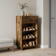 Schoenenkast 48x38x87,5 cm bewerkt hout gerookt eiken