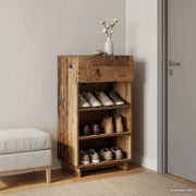 Schoenenkast 48x38x87.5 cm bewerkt hout oud hout