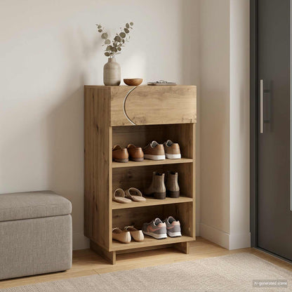 Schoenenkast 48 x 38 x 87,5 cm Bewerkt hout Artisanaal eiken
