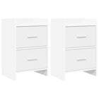 Nachtkastjes 2 stuks 40x30x60 cm wit bewerkt hout