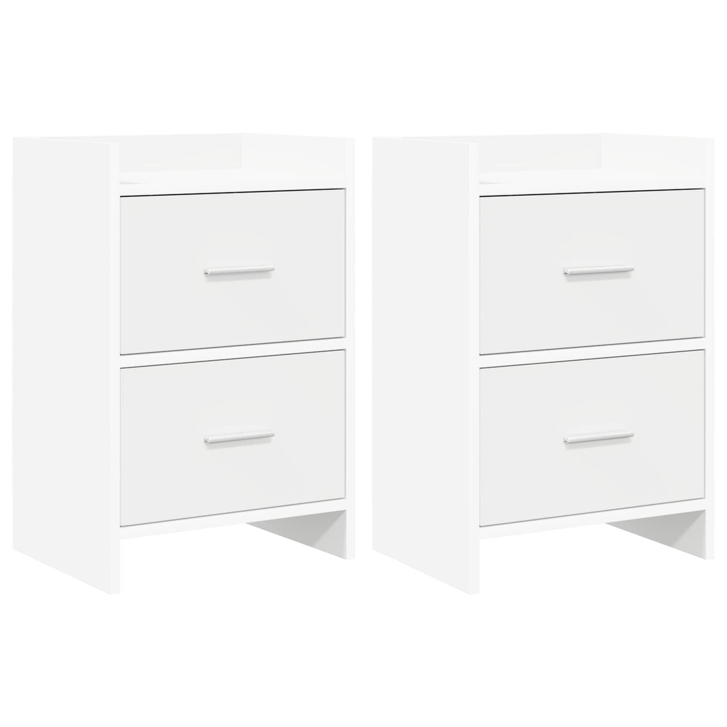Nachtkastjes 2 pcs Wit 40 x 30 x 60 cm Bewerkt hout