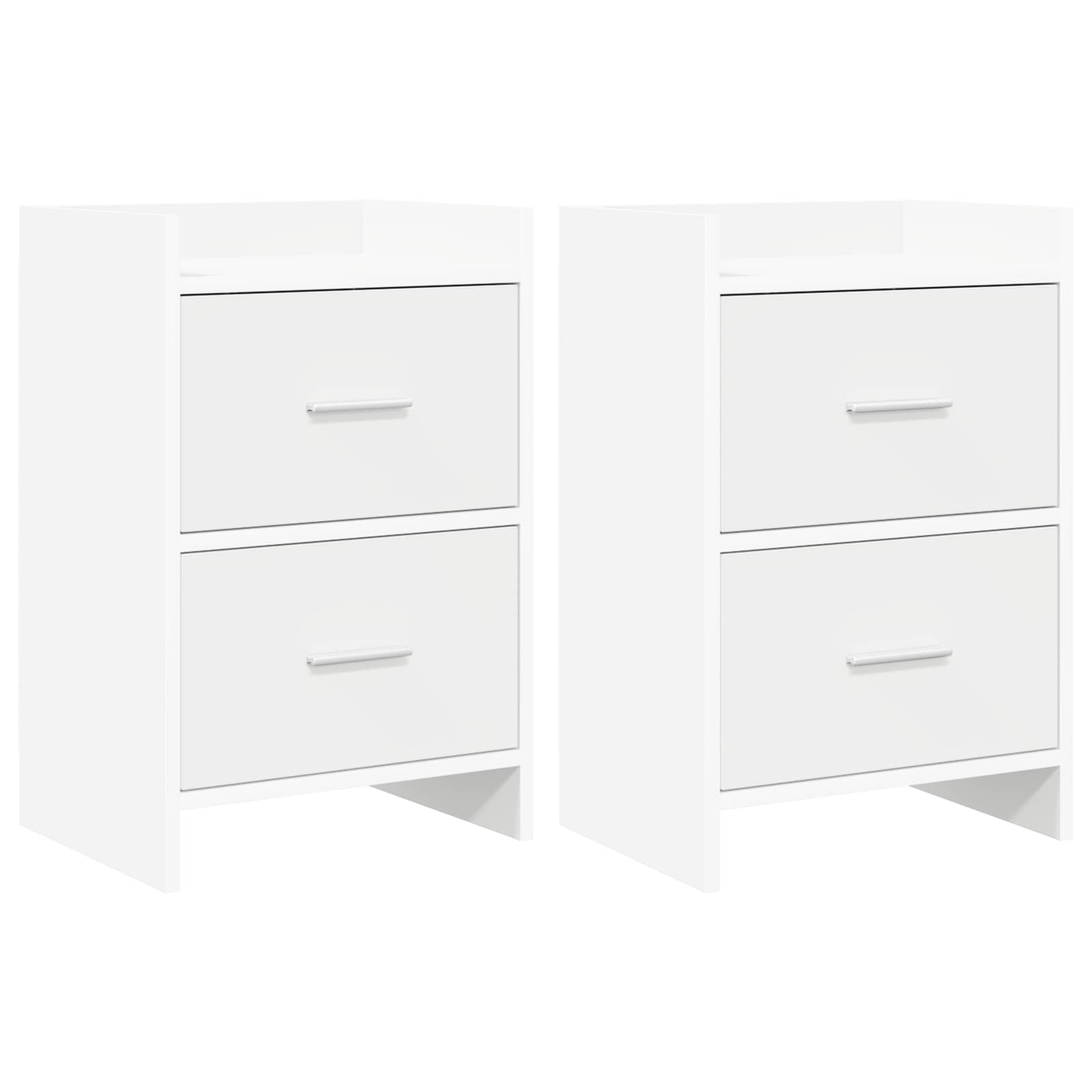 Nachtkastjes 2 pcs Wit 40 x 30 x 60 cm Bewerkt hout