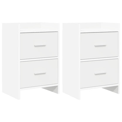 Nachtkastjes 2 pcs Wit 40 x 30 x 60 cm Bewerkt hout