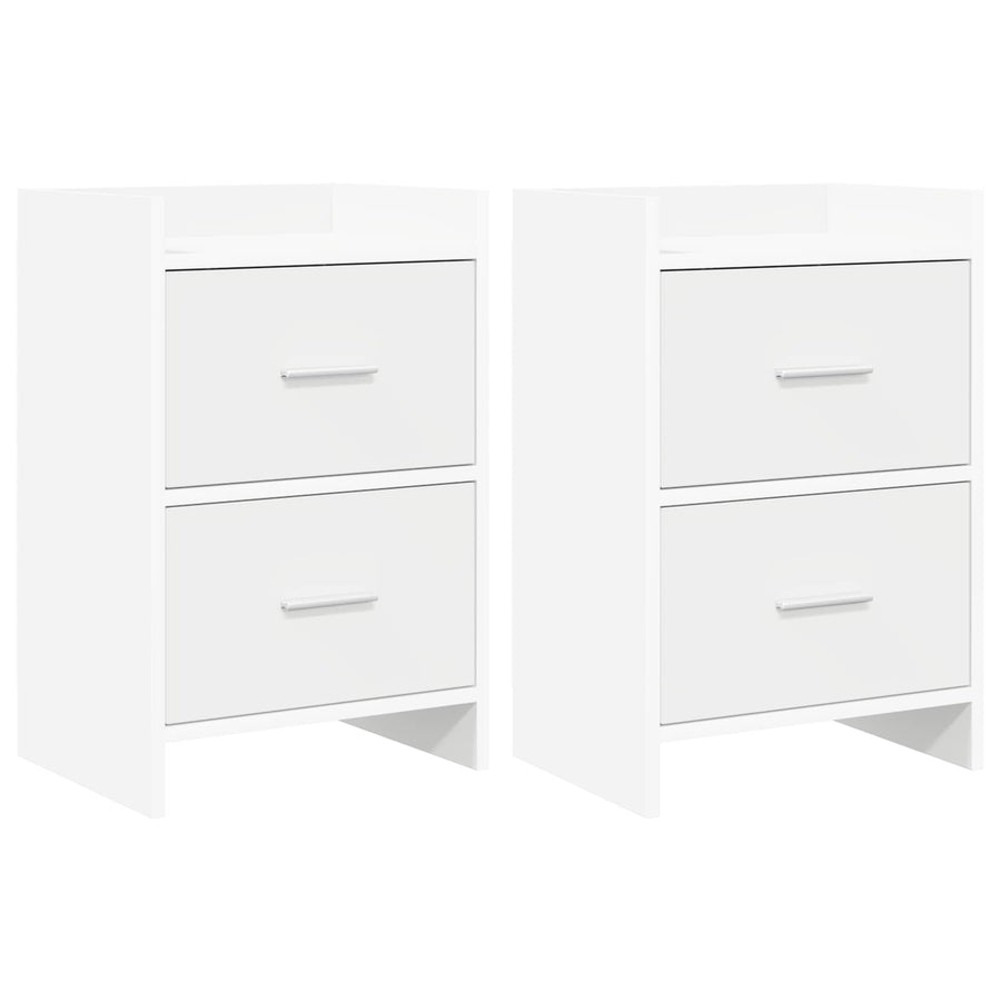 Nachtkastjes 2 pcs Wit 40 x 30 x 60 cm Bewerkt hout