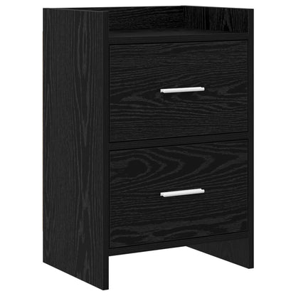 Nachtkastjes Zwart eiken 40 x 30 x 60 cm Bewerkt hout