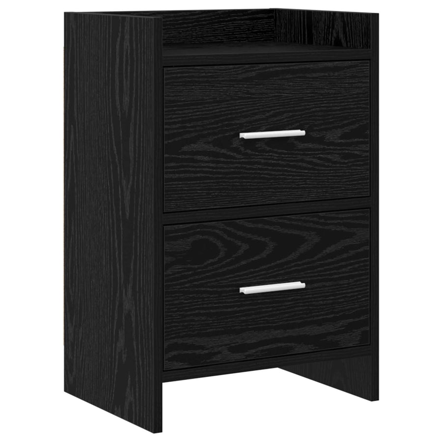 Nachtkastjes Zwart eiken 40 x 30 x 60 cm Bewerkt hout