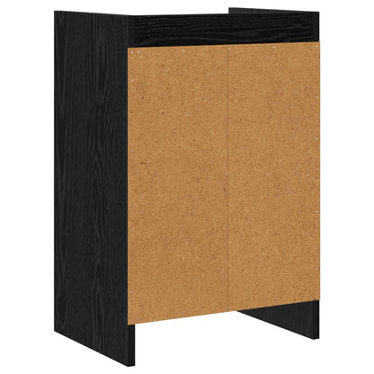 Nachtkastjes Zwart eiken 40 x 30 x 60 cm Bewerkt hout