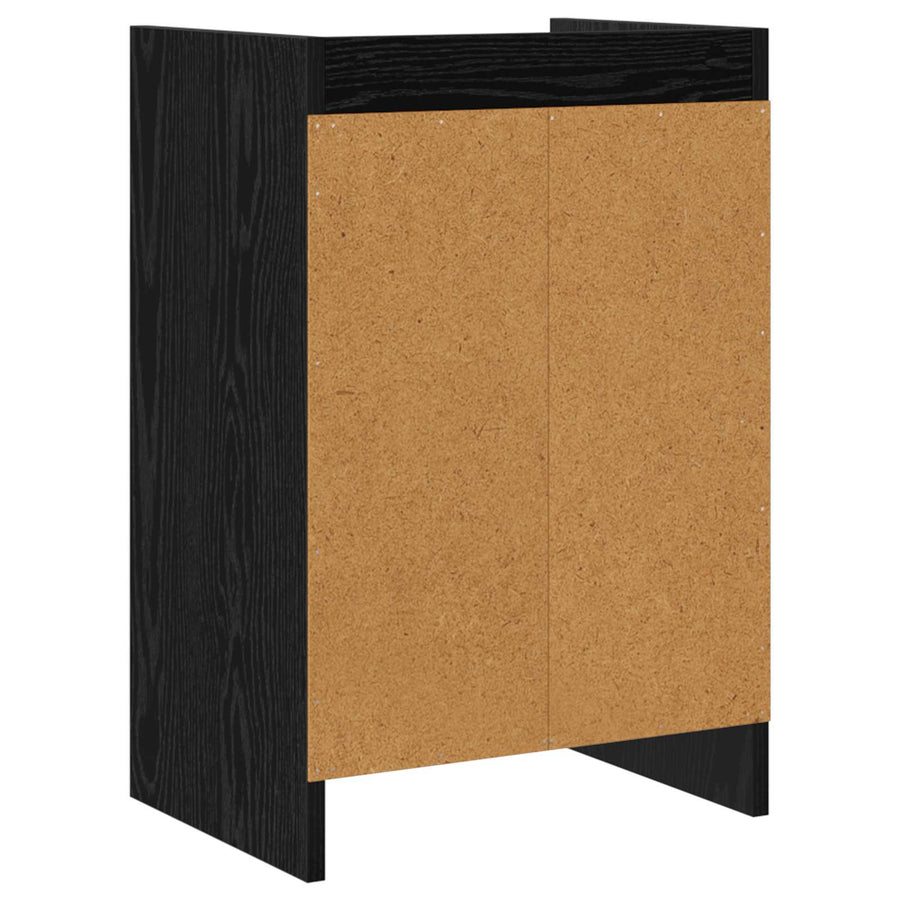 Nachtkastjes Zwart eiken 40 x 30 x 60 cm Bewerkt hout