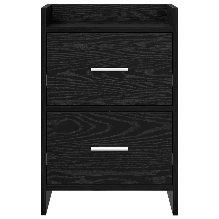 Nachtkastjes Zwart eiken 40 x 30 x 60 cm Bewerkt hout