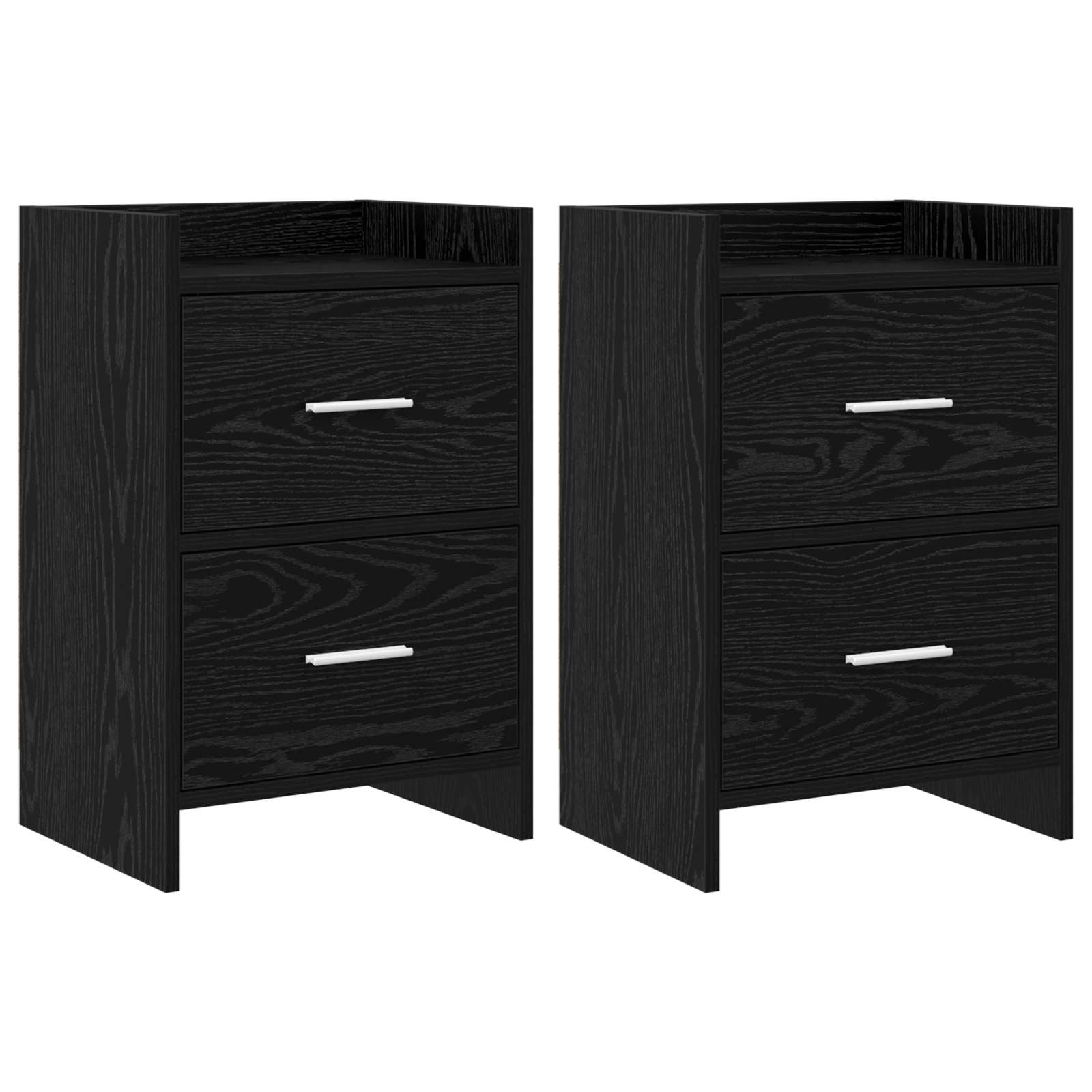Nachtkastjes 2 pcs Zwart eiken 40 x 30 x 60 cm Bewerkt hout