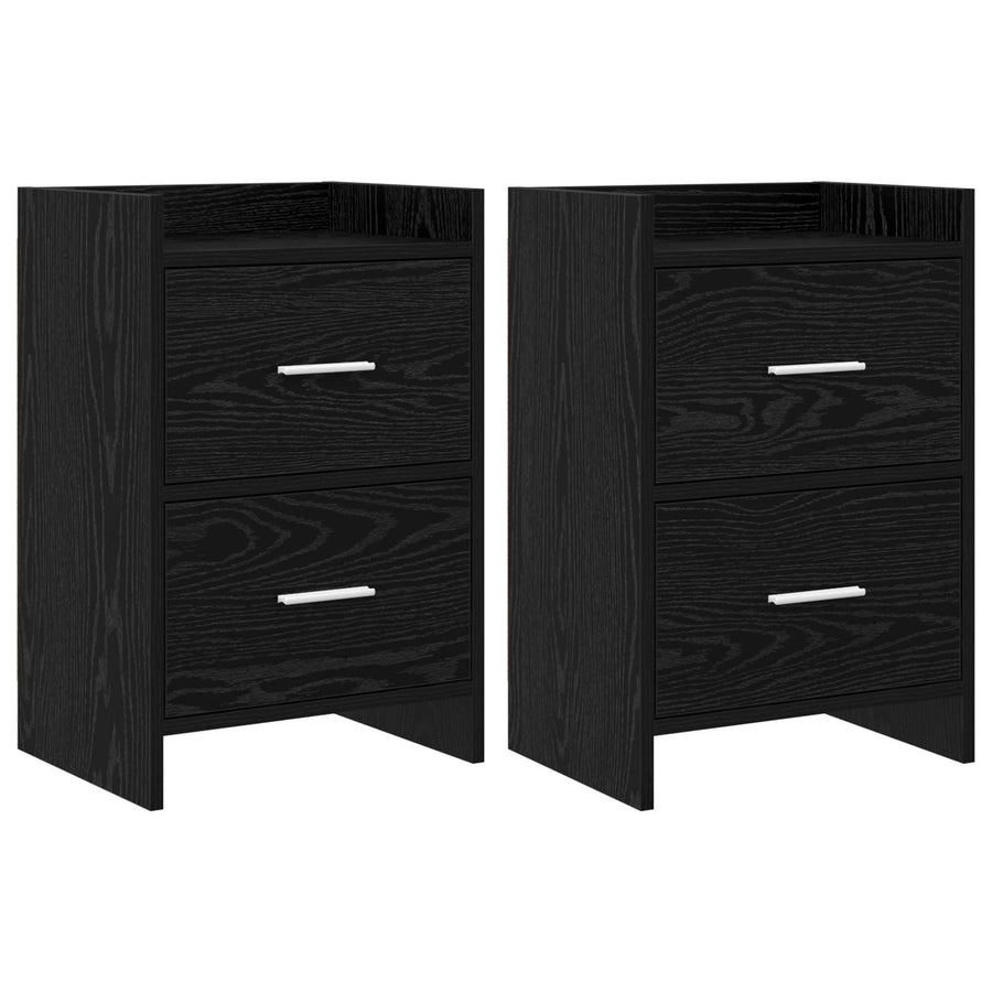 Nachtkastjes 2 pcs Zwart eiken 40 x 30 x 60 cm Bewerkt hout